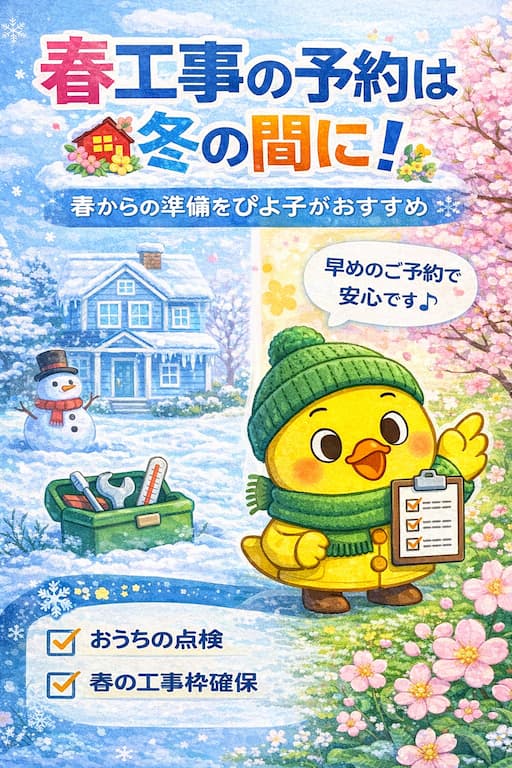 春工事の予約は冬の間に！