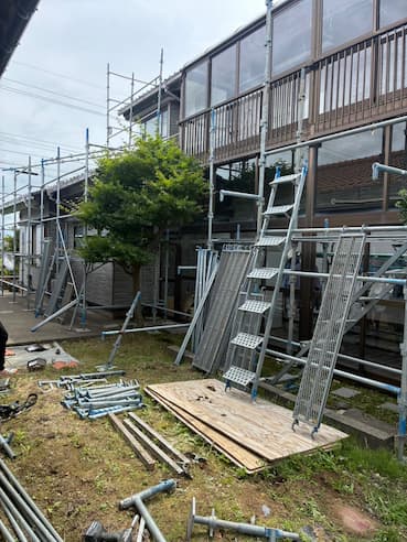 足場解体作業